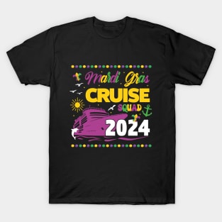 Mardi Gras Cruise Squad 2024 Matching Group Family Trip T-Shirt